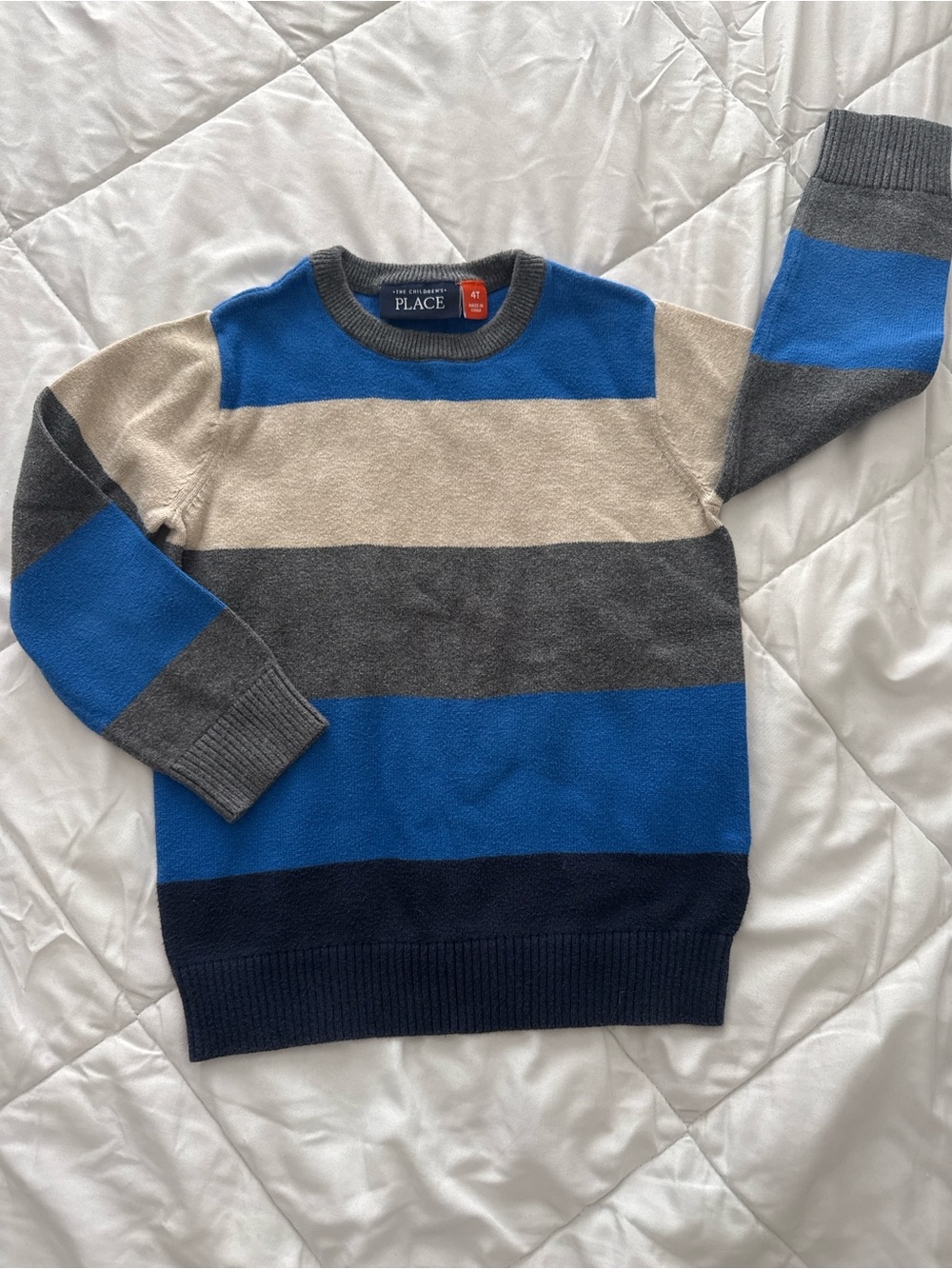 The Children's Place Boys Blue & Gray Striped Sweater